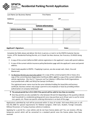 Residential Parking Permit Application