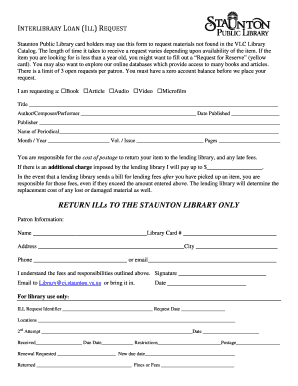 Interlibrary Loan Request Form