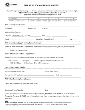 Free Muni for Youth Application