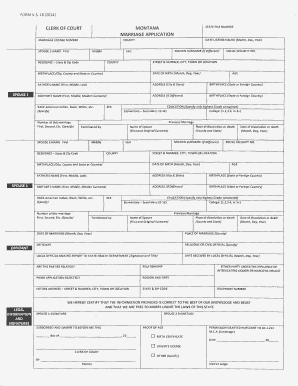 Montana Marriage License Application