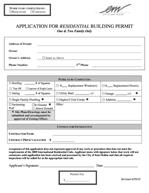 Residential Building Permit Application