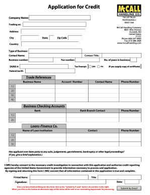Application for Credit