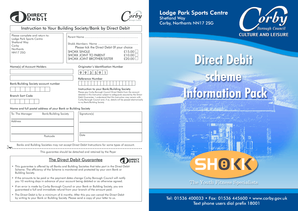 Corby Borough Council Direct Debit Membership Form