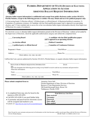 Florida Absentee Ballot Request Access Application