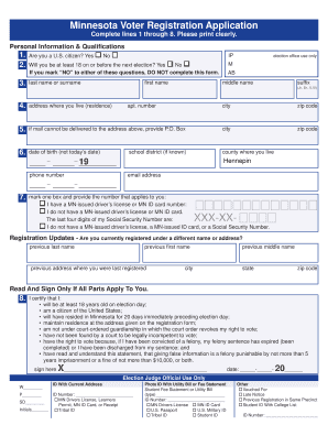Minnesota Voter Registration Application
