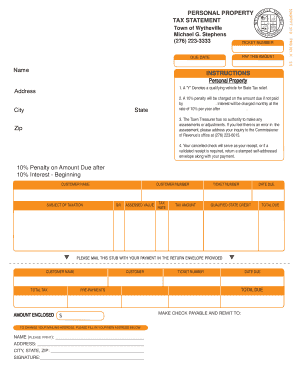 Personal Property Tax Statement