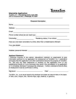 Internship Application Form
