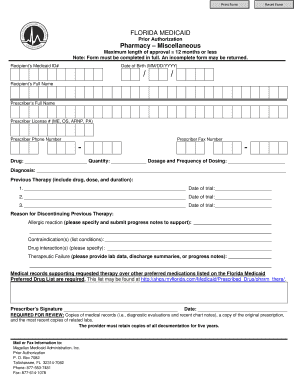 Florida Medicaid Prior Authorization Form