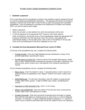 Florida Unborn Record Request Spreadsheet