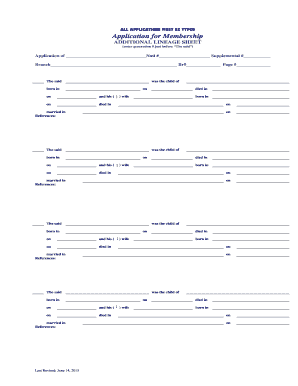 Application for Membership