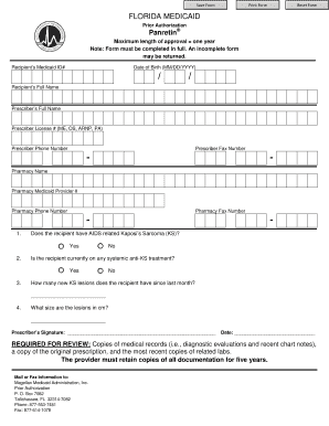 Florida Medicaid Panretin Prior Authorization Form