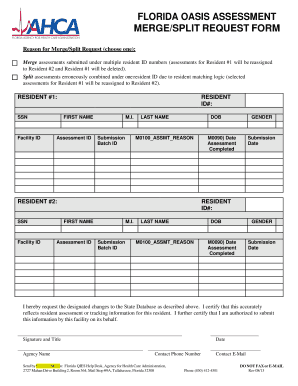 Florida Oasis Assessment Merge/Split Request Form