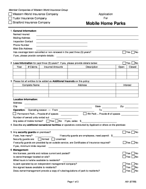 Western World Insurance Company Application