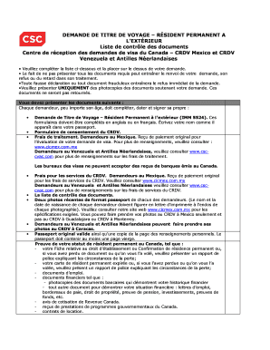 Demande de Titre de Voyage – Résident Permanent à l’extérieur