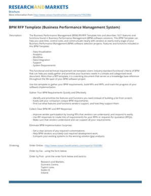 BPM RFP Template Business Performance Management System