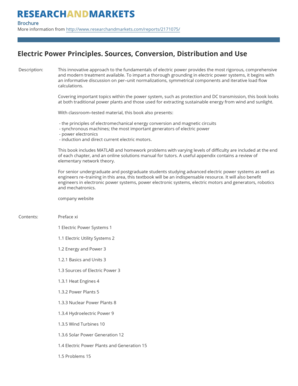 Electric Power Principles: Sources, Conversion, Distribution and Use