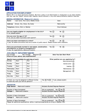 Application for Employment