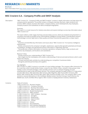 MSC Crociere SA Company Profile and SWOT Analysis