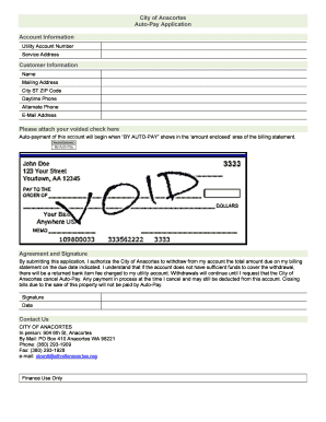 City of Anacortes Auto-Pay Application