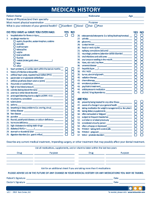 Medical History Form