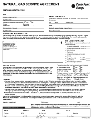 Natural Gas Service Agreement