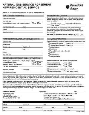 Natural Gas Service Agreement