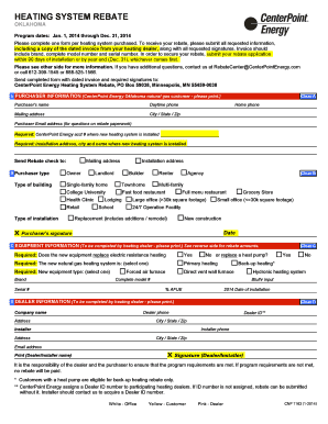 Oklahoma Heating System Rebate Form