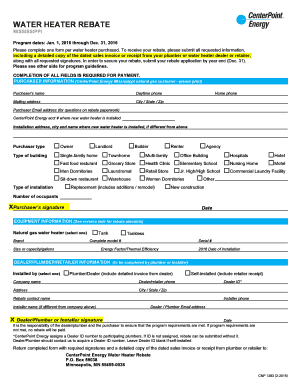 Mississippi Water Heater Rebate Form