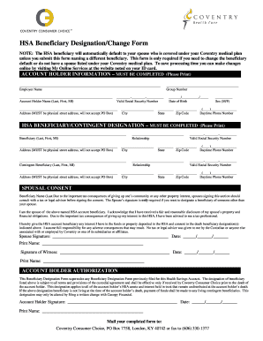 HSA Beneficiary Designation Form