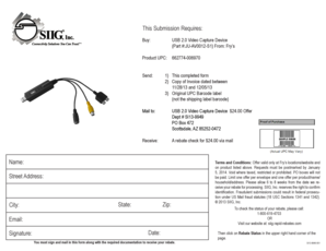USB 2.0 Video Capture Device Rebate Form