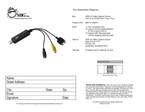 USB 2.0 Video Capture Device Rebate Form