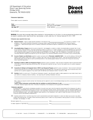 US Department of Education Forbearance Application