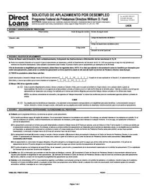Solicitud de Aplazamiento por Desempleo