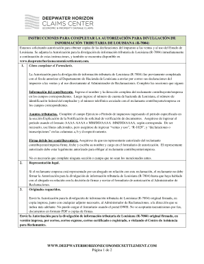 Autorización para la divulgación de información tributaria de Louisiana