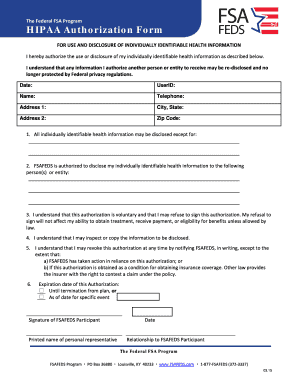 Federal FSA Program HIPAA Authorization Form
