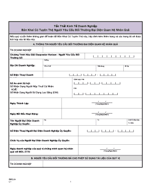Business Economic Loss Claim Form