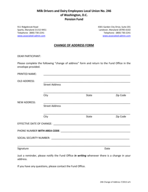 Change of Address Form