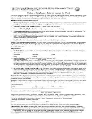 California Workers' Compensation Notice to Employees
