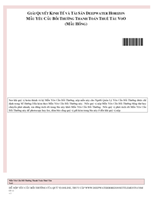 Deepwater Horizon Oil Spill Claim Form