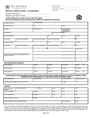 California Rental Application