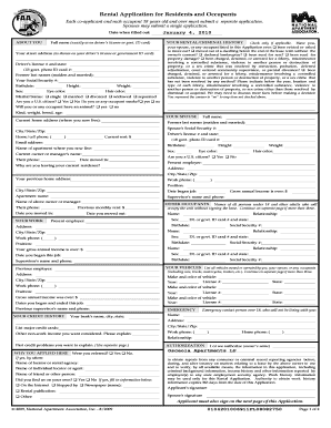 Rental Application for Residents and Occupants