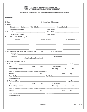 Apartment Residency Application