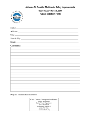 Public Comment Form Open House 2 - cob