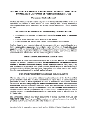 Florida Affidavit of Military Service