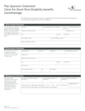 SunAdvantage Short-Term Disability Claim Form
