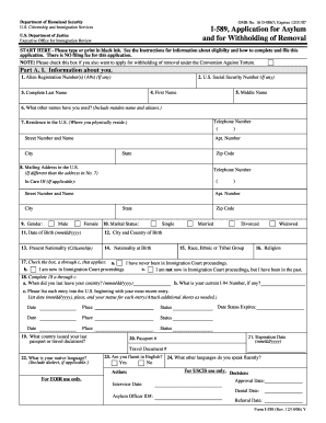 USCIS I-589 Asylum Application