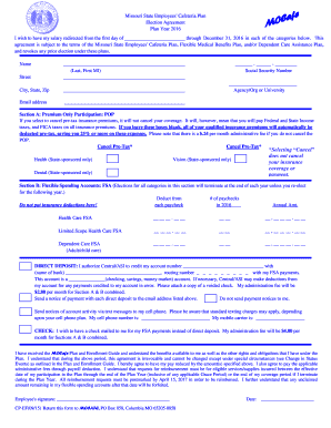 Missouri State Employees Cafeteria Plan Election Agreement