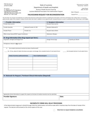 Louisiana Medicaid Palivizumab Reconsideration Form