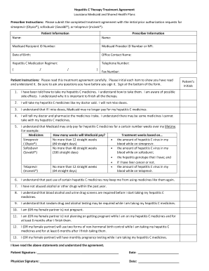 Hepatitis C Therapy Treatment Agreement