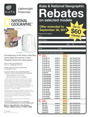 Kata & National Geographic Rebate Form